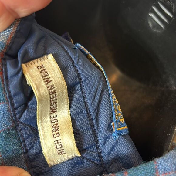 Pendleton men’s vintage pure virgin wool high grade western wear plaid med long - Picture 5 of 6